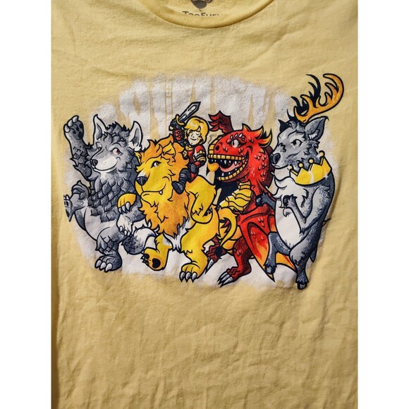 TeeFury Game of Thrones DANCING SIGILS HOUSE ANIMALS Size Small Yellow - Picture 10 of 11
